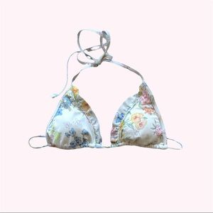 Floral Triangle Bikini Top